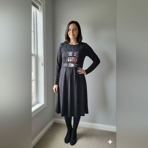 Darth Vader Black Star Wars Dress with Graphic Design Halloween Cosplay
